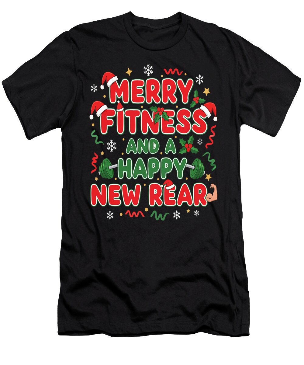Fitness and Rear Funny Joke Christmas Workout Zyneu Gangd T-Shirt