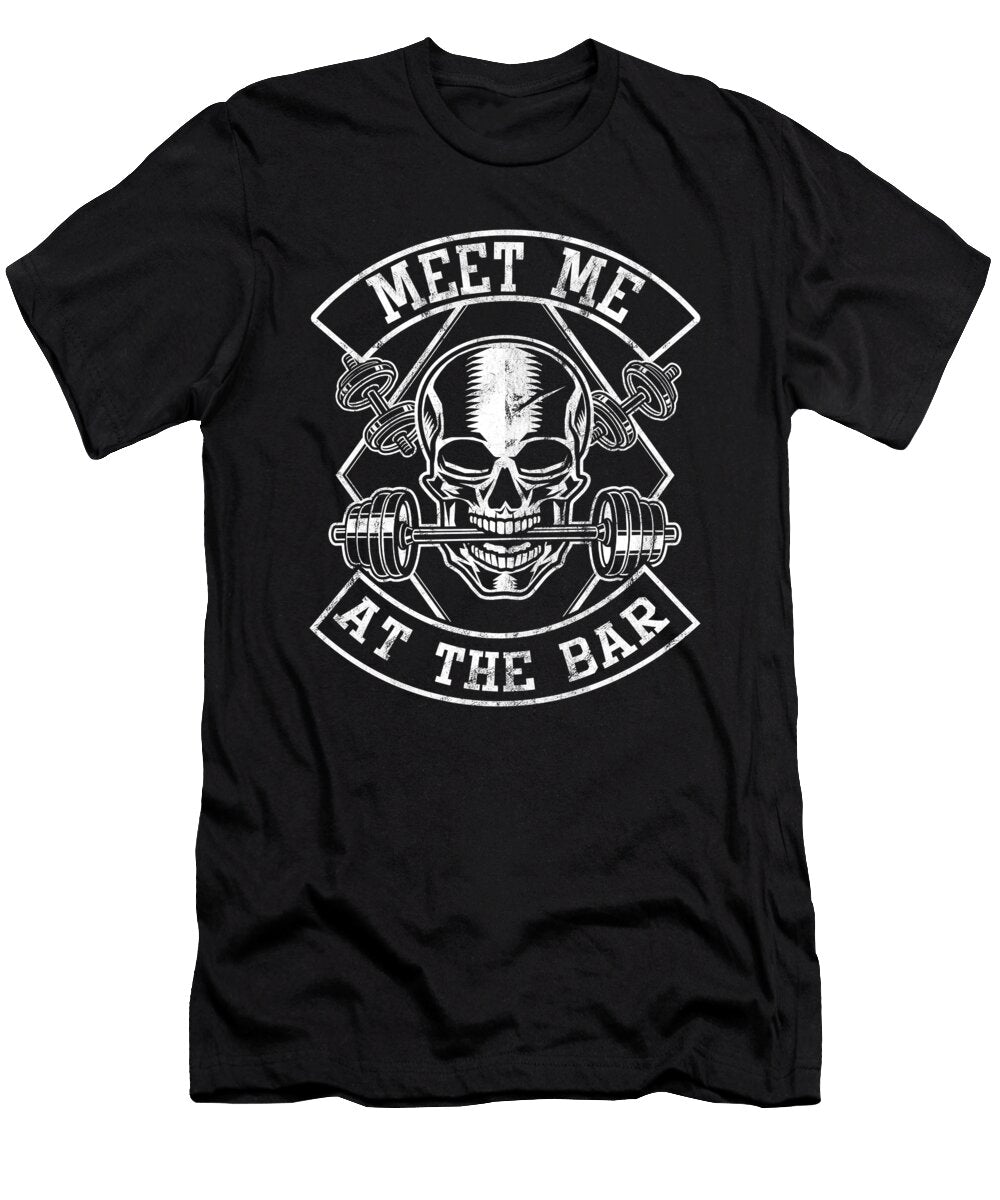 Fitness Bodybuilder Weightlifting Gym Gift Meet Me At Bar Funny Workout Thomas Larch T-Shirt