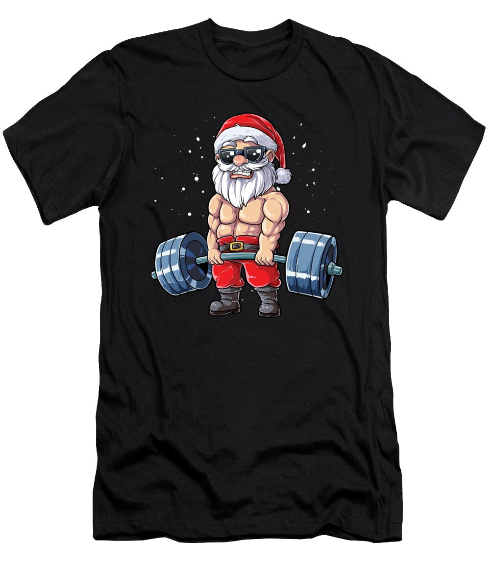 Fitness Christmas Santa Deadlift Gym Xmas Men Gifts Alysha Dach T-Shirt