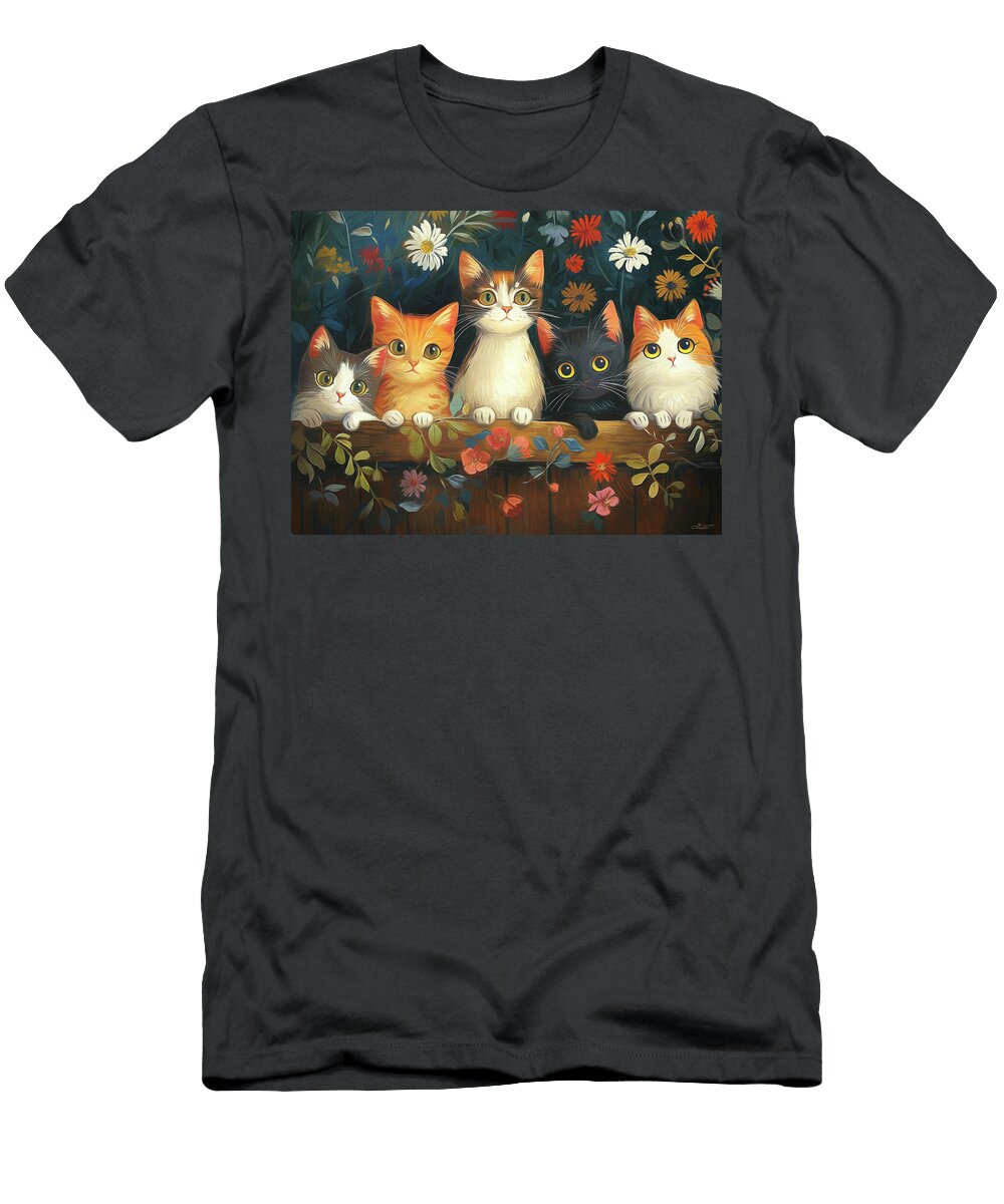 Five Curious Kittens Jutta Maria Pusl T-Shirt