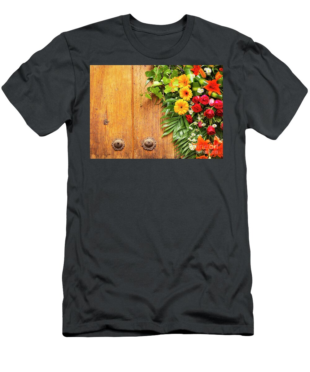 Floral Wreath with Copy Space Tim Hester T-Shirt