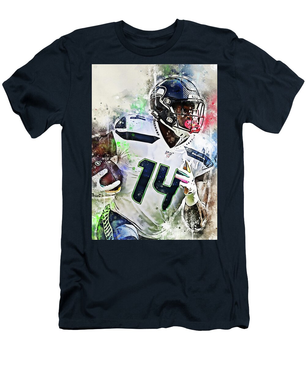 Football Art Seattle Seahawks Player Dk Metcalf Dkmetcalf Dk Metcalf Wrenn Huber T-Shirt