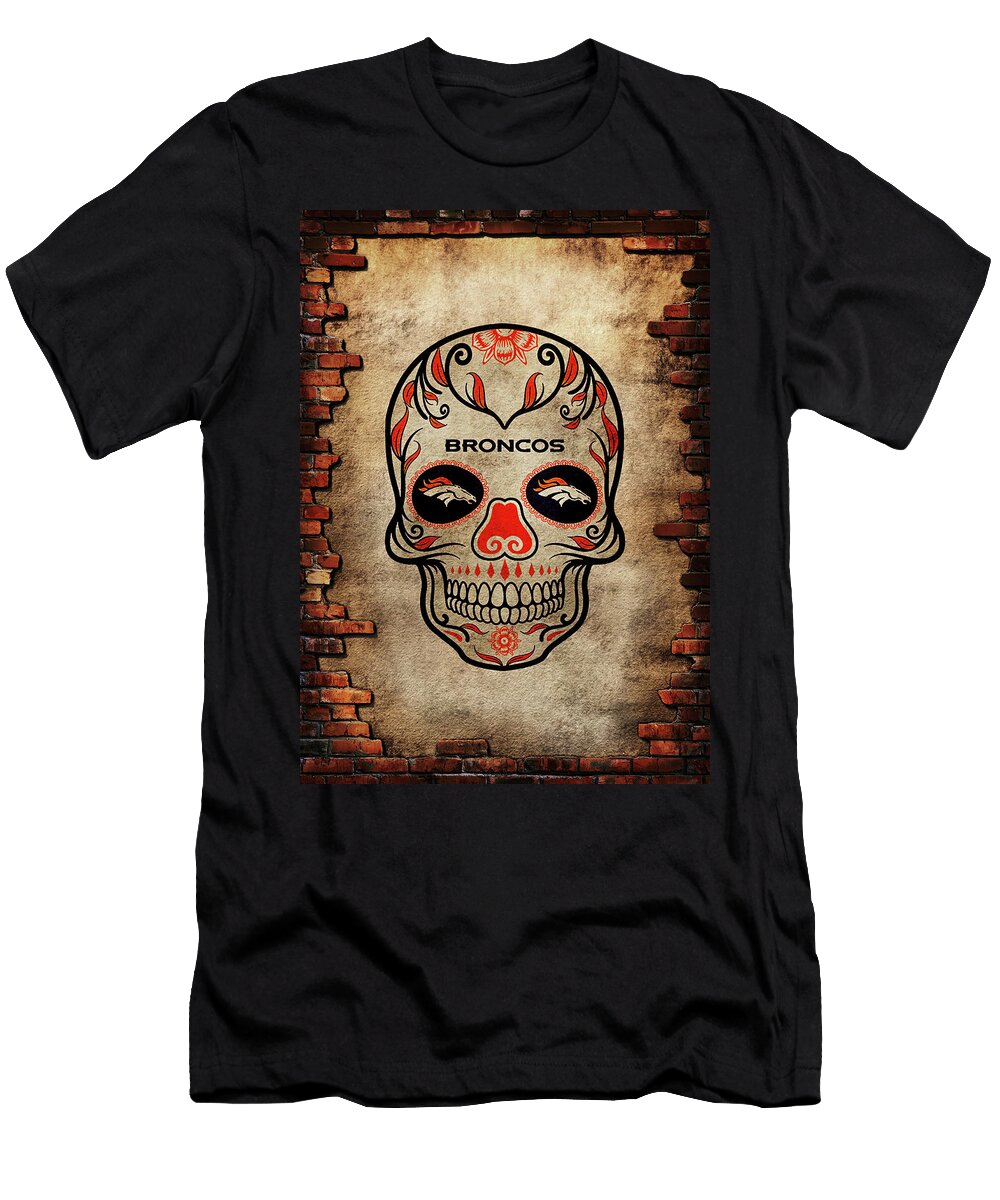 Football Fanart NFL Denver Broncos Skull Leith Huber T-Shirt