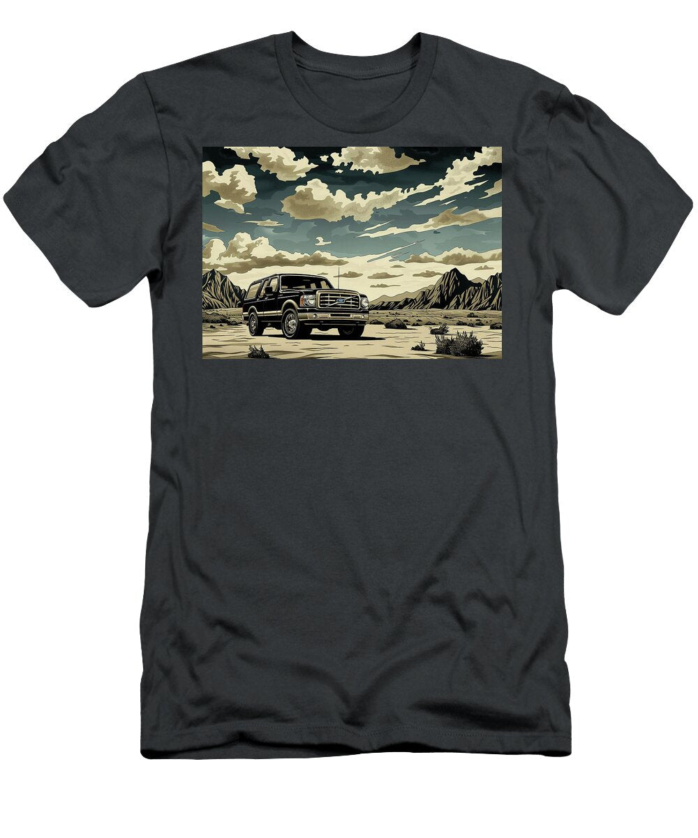 Ford Bronco in the Desert a Classic Ford Expedition Car Illustration Destiney Sullivan T-Shirt