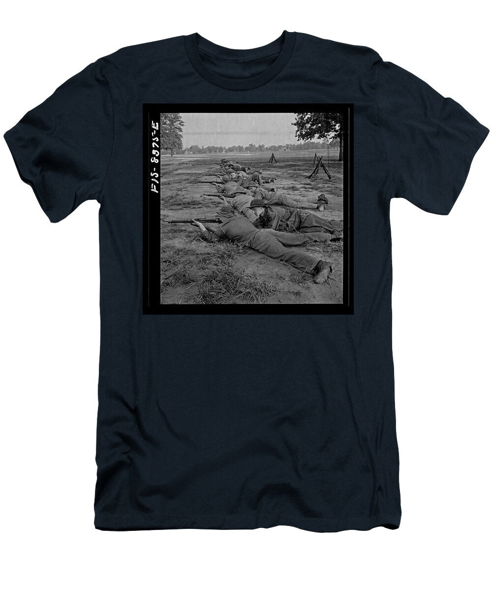 Fort Belvoir Virginia Sergeant George Camblair At a Marksmanship Class September 1942 Artistic Rifki T-Shirt
