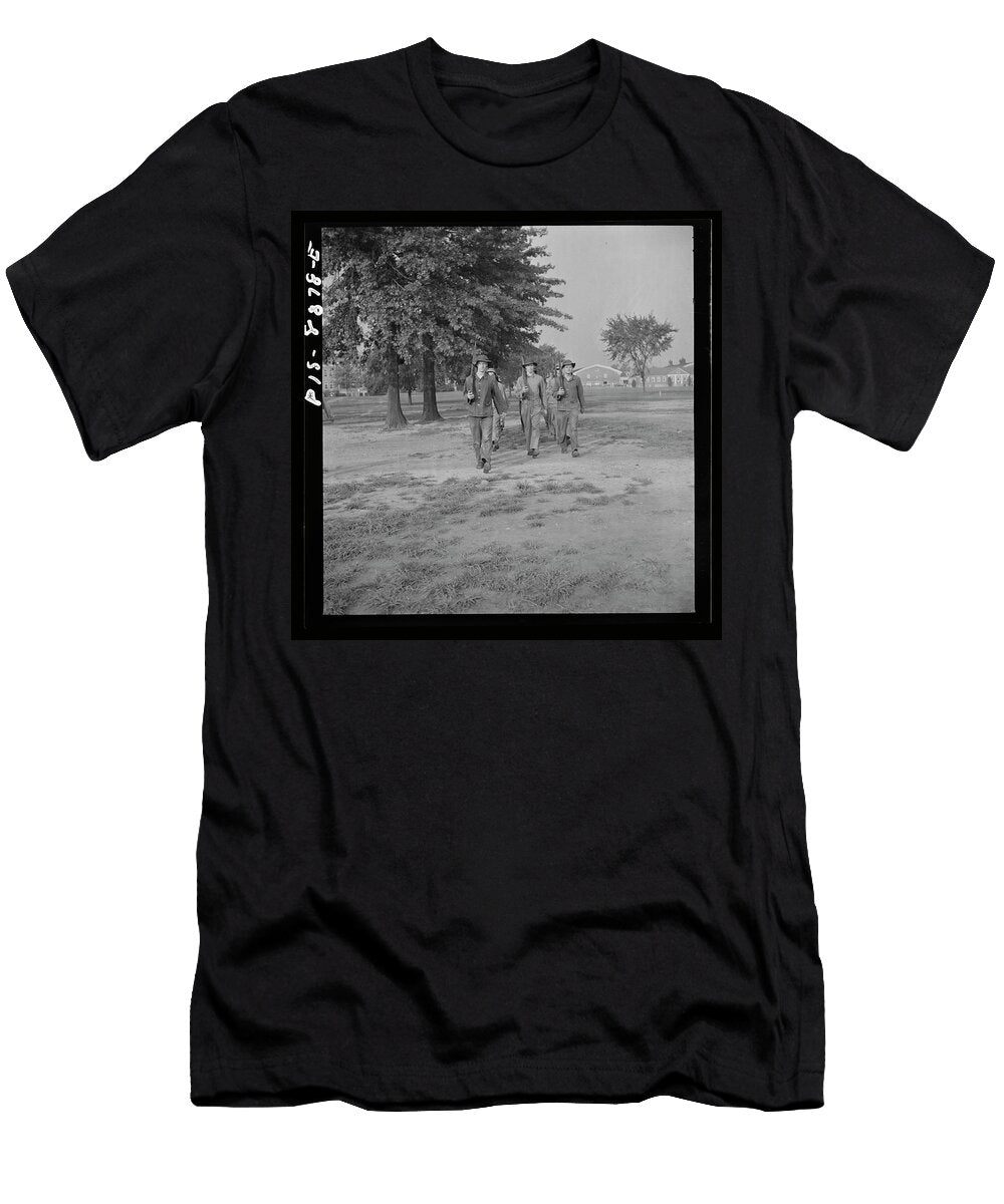 Fort Belvoir Virginia Sergeant George Camblair Drilling with the Rest of His Buddies September 1942 Artistic Rifki T-Shirt