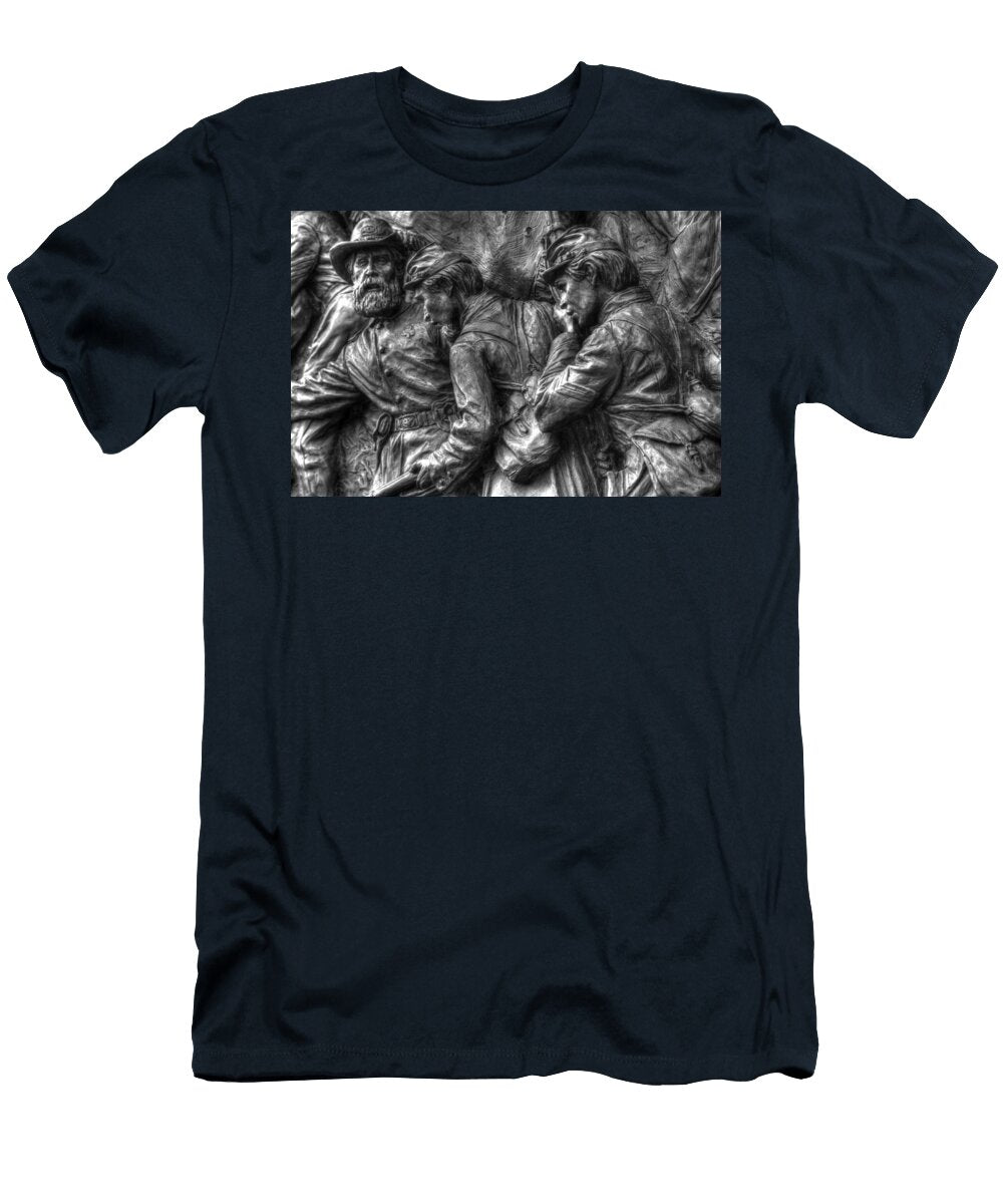 Forward Men on My Lead State of Delaware Monument Detail I Gettysburg Autumn Mid Day Michael Mazaika T-Shirt