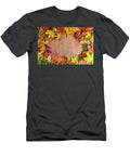 Frame Made of Fall Leaves on Wood Autumn Background Michal Bednarek T-Shirt