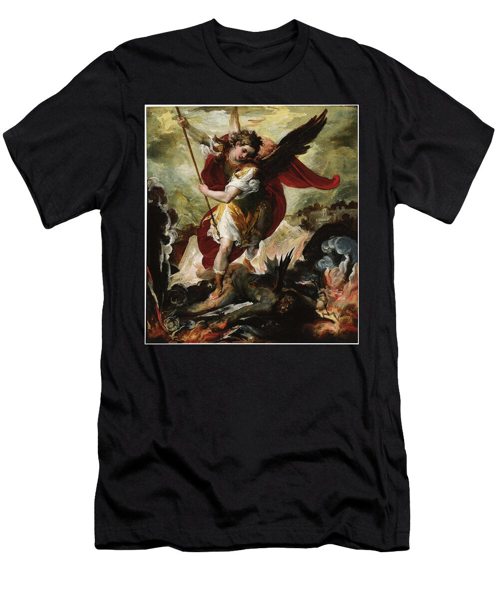 Francesco Maffei Vicenza 1605 Padua 1660 the Archangel Michael Overthrowing Lucifer Ca 16 Francesco Maffei C 1625 1660 T-Shirt