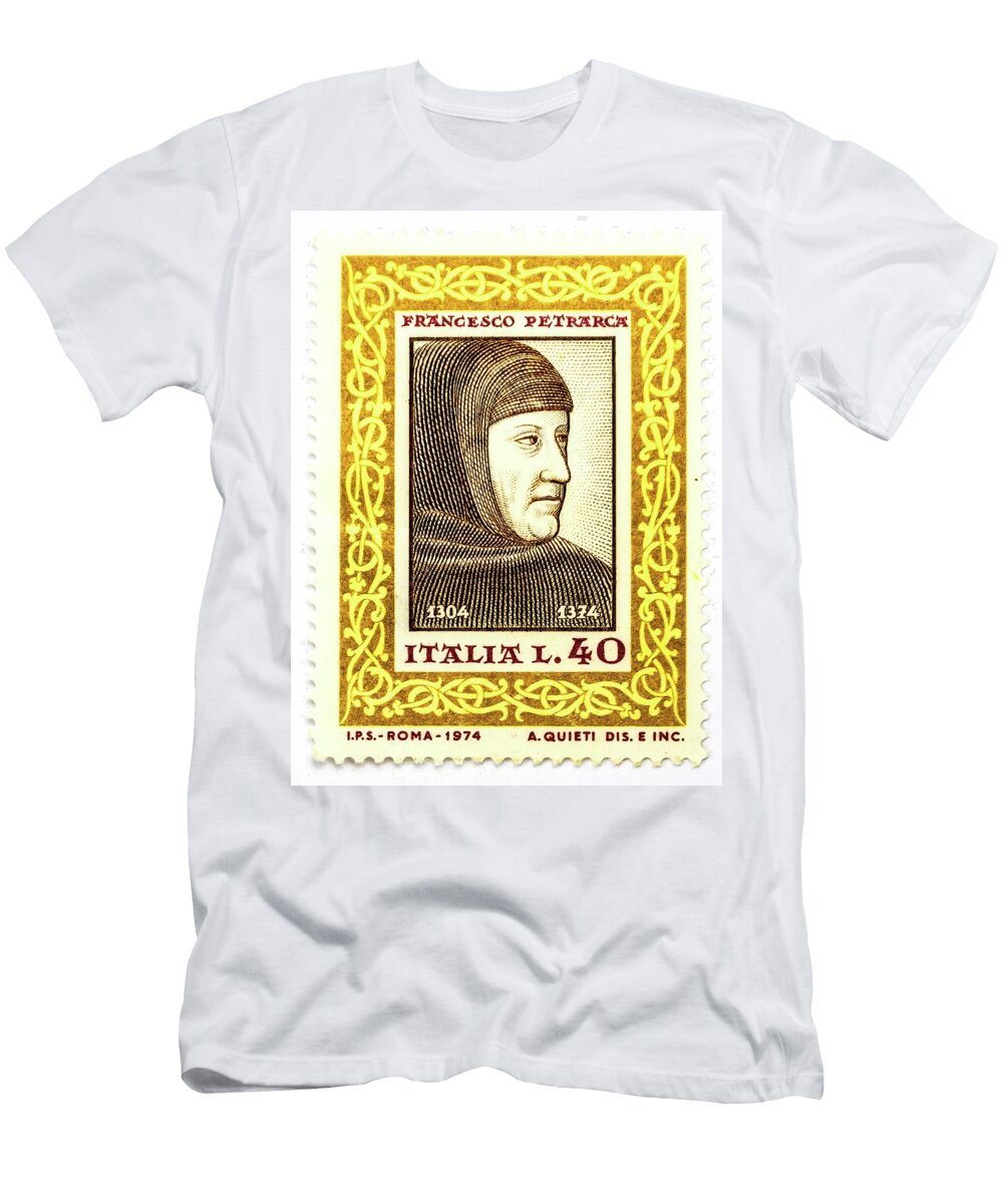 Francesco Petrarca Portrait Italian Renaissance Poet Literature Scholar Vivida Photo T-Shirt