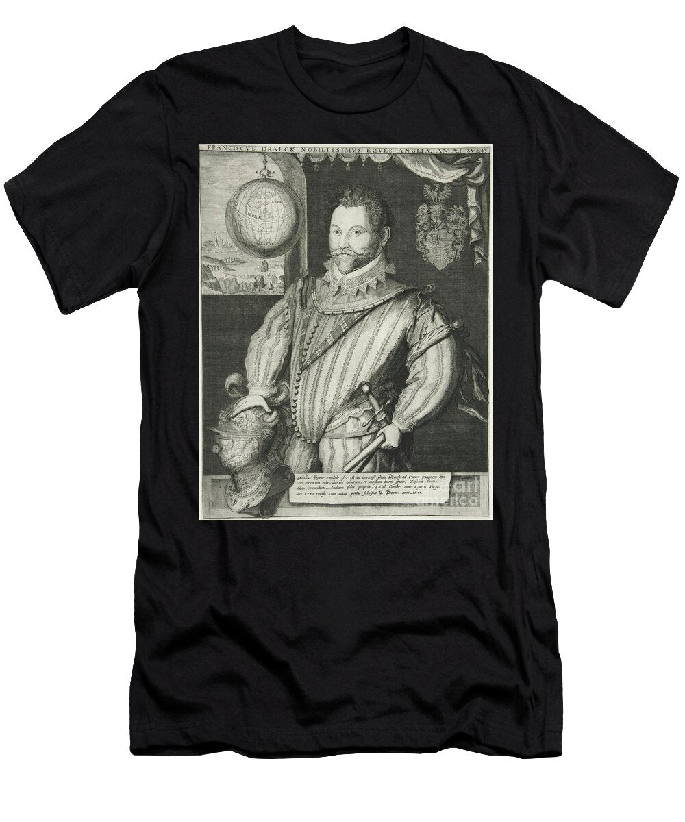 Francis Drake 19th Century Jodocus Hondius T-Shirt