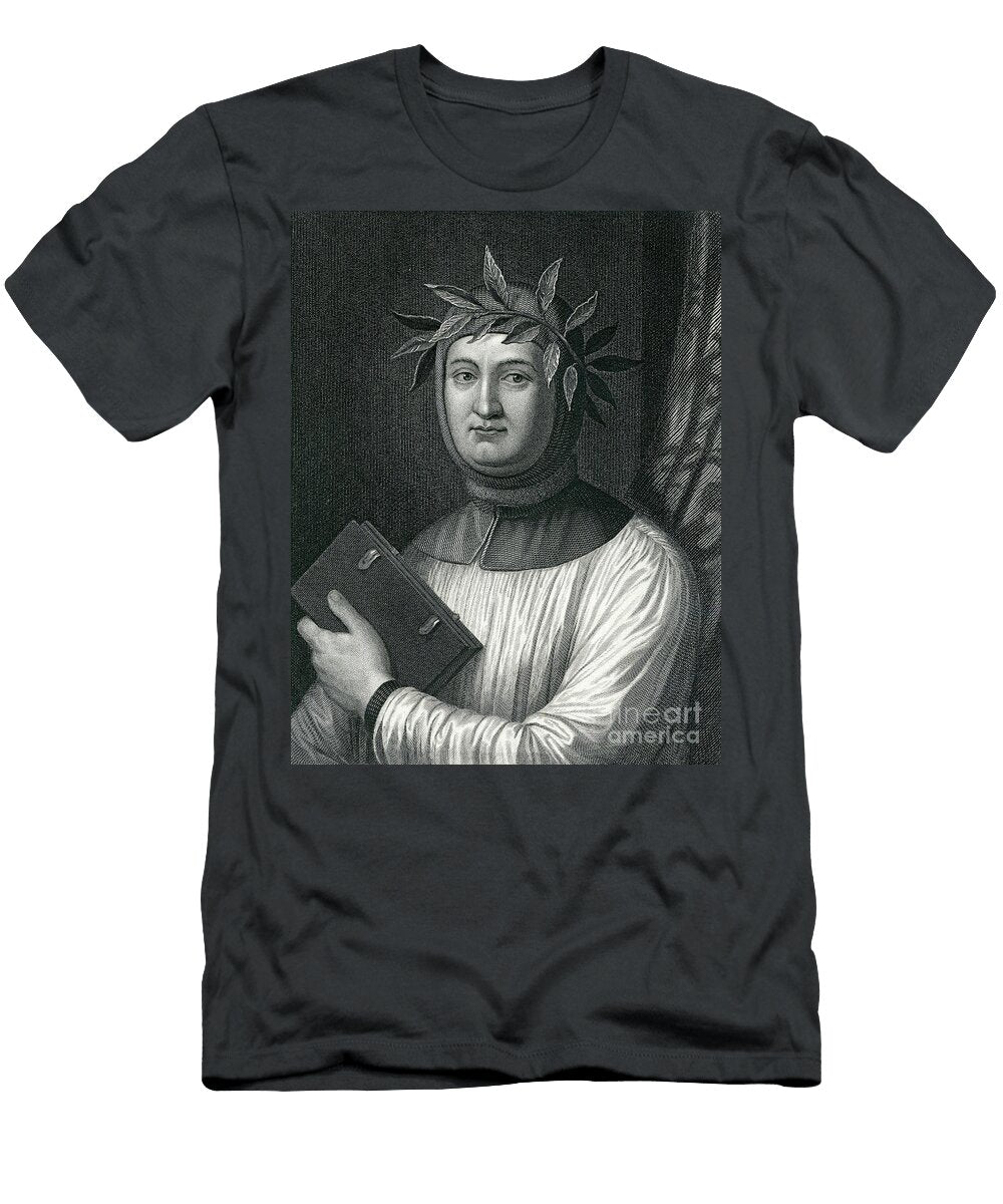 Francis Petrarch 19th Century Engraving English School T-Shirt