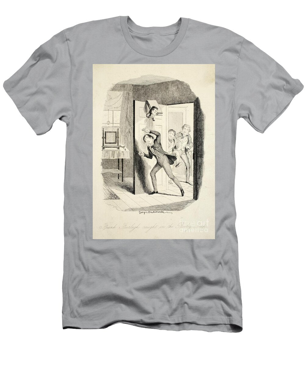 Frank Fairlegh Caught in the Booby Trap From Frank Fairlegh or Scenes From the Life of a Private Pupil 1870 George Cruikshank T-Shirt