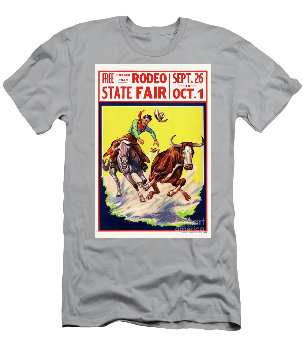 Free Strawberry Roan Rodeo State Fair USA Vintage Poster Vintage Treasure T-Shirt