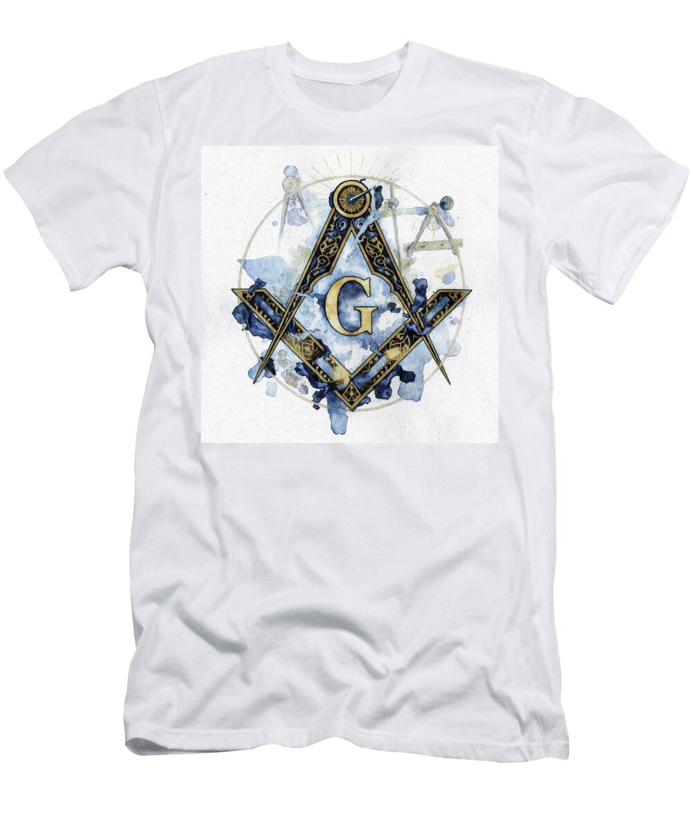 Freemason Symbol Watercolor Illustration Pierre Blanchard T-Shirt