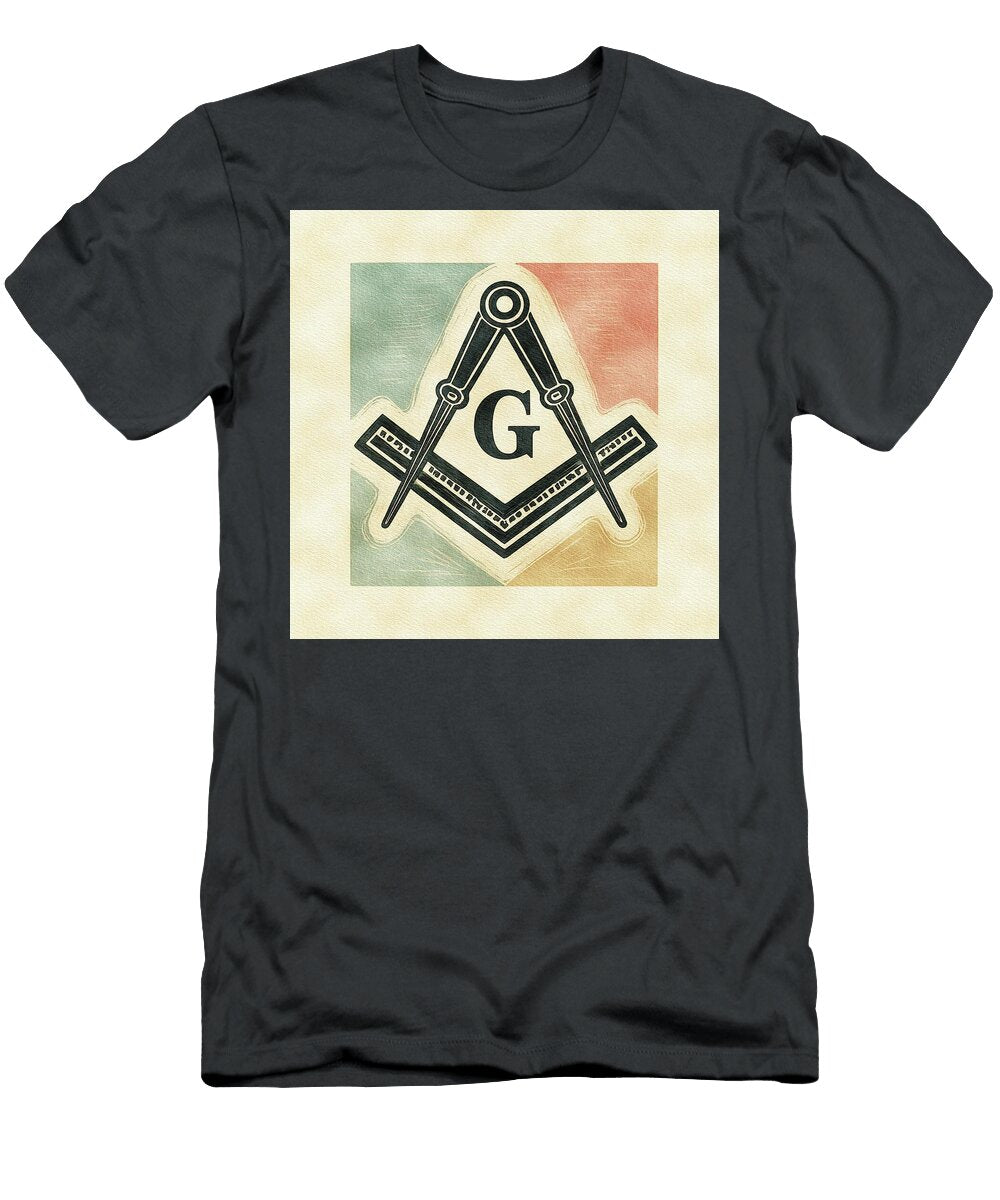 Freemason Symbol with Compass and Square Pierre Blanchard T-Shirt