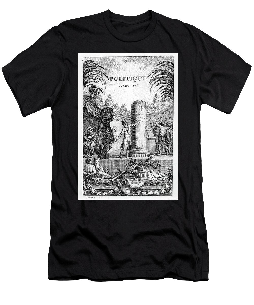 Frontispiece of Politique Tome Ii of Jean Jacques Rousseau Engraving Jean Claude Naigeon T-Shirt