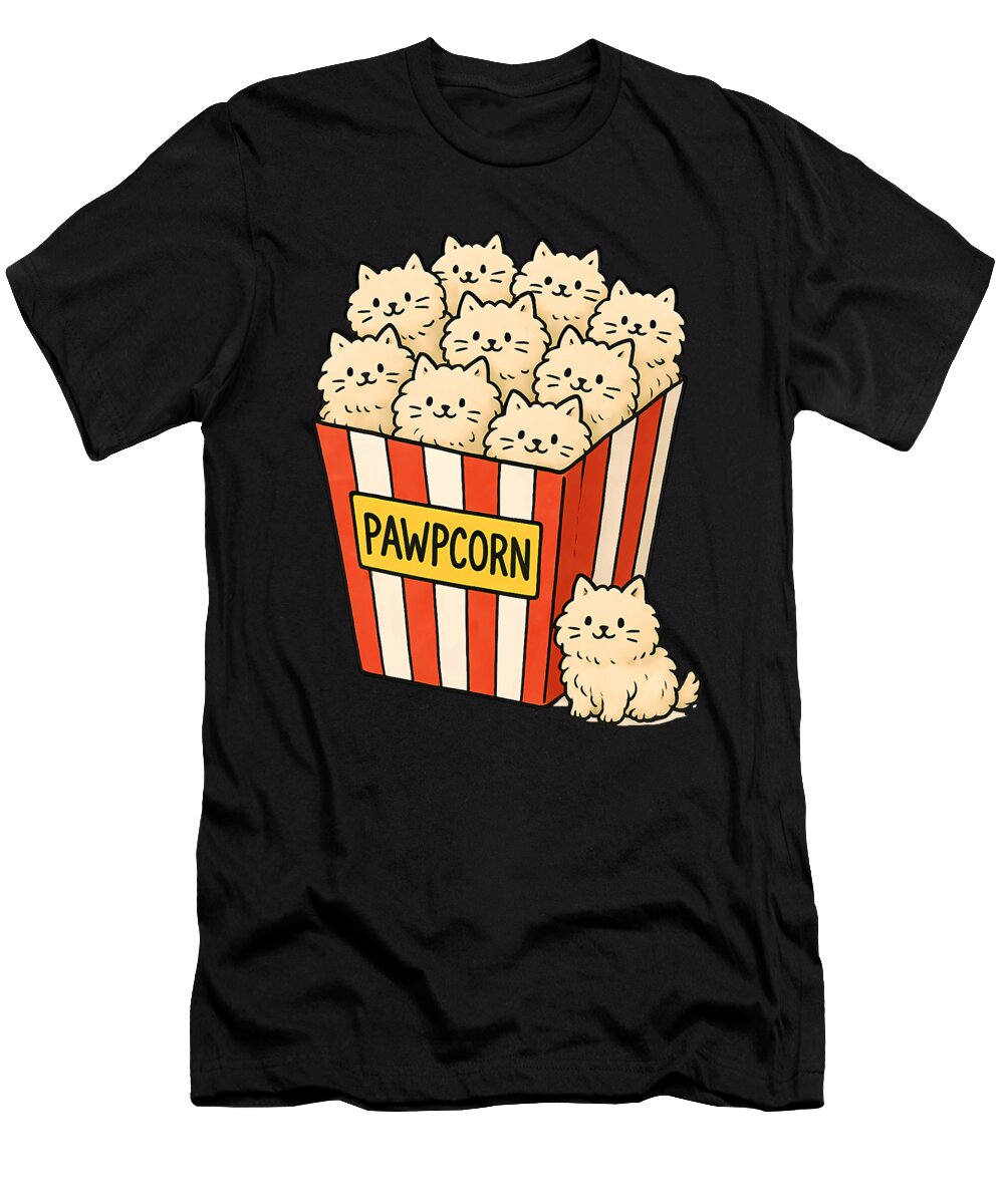 Funny Cat Owner Pawpcorn Popcorn Pun Cute Cat Zyneu Gangd T-Shirt