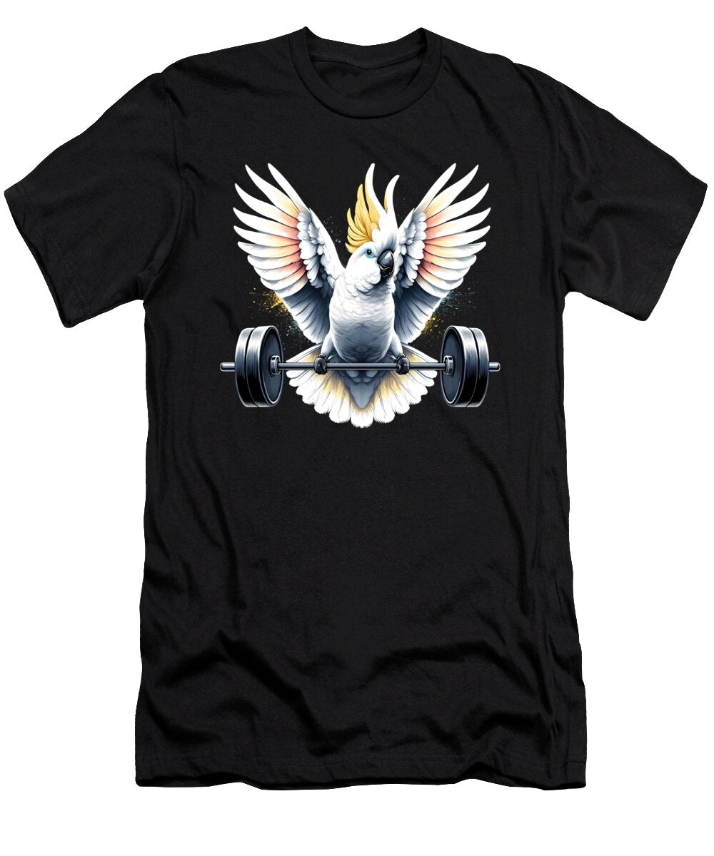 Funny Cockatoo Parrot Deadlift Weightlifting Fitness Gym Lover Job T-Shirt