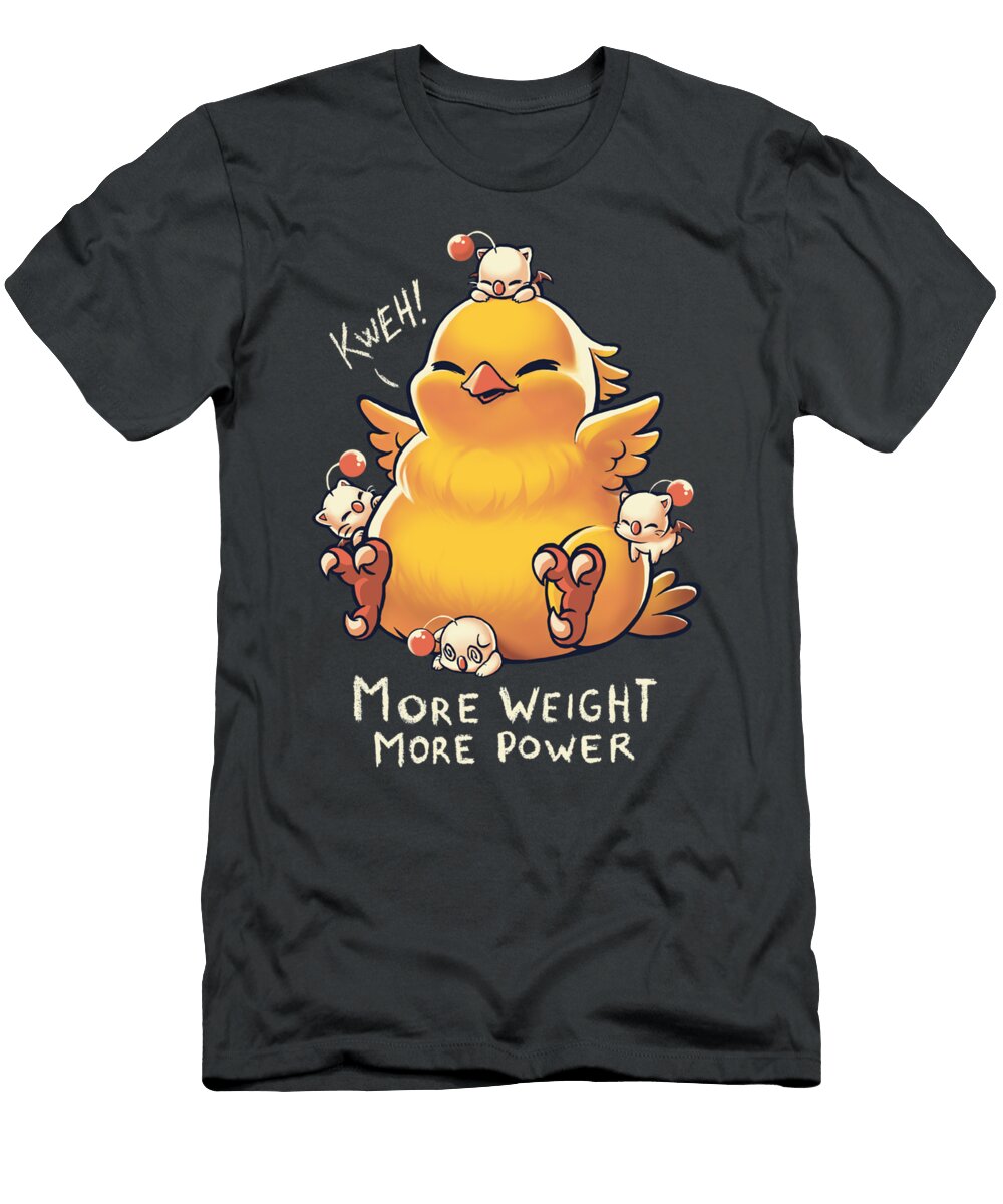 Funny Fat Chocobo Big Power Final Fantasy Summon Creature Heaven Rippin T-Shirt