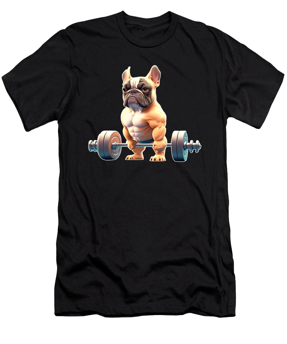 Funny French Bulldog Bodybuilding Gym Frenchie Sophie Eleanor T-Shirt
