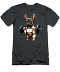 Funny French Bulldog Bodybuilding Gym Frenchie Weightlifter Bacar Leahro T-Shirt