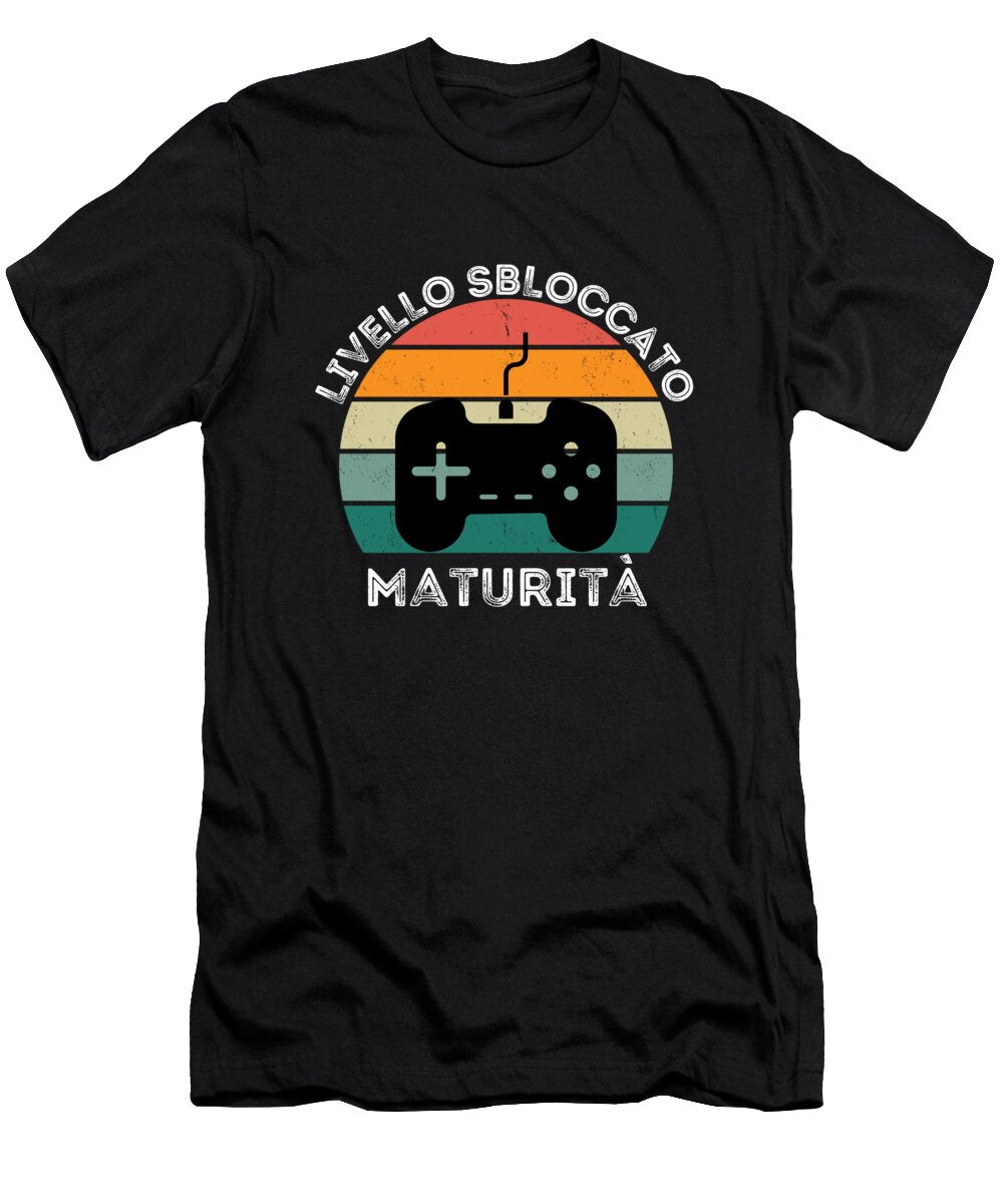 Funny Gamer Gift Level Diploma Maturity Controller Aukee T-Shirt