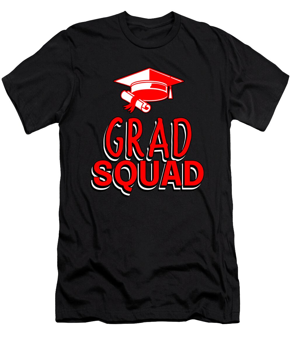 Funny Graduation Squad Cap and Diploma Typography Sartoris Art T-Shirt
