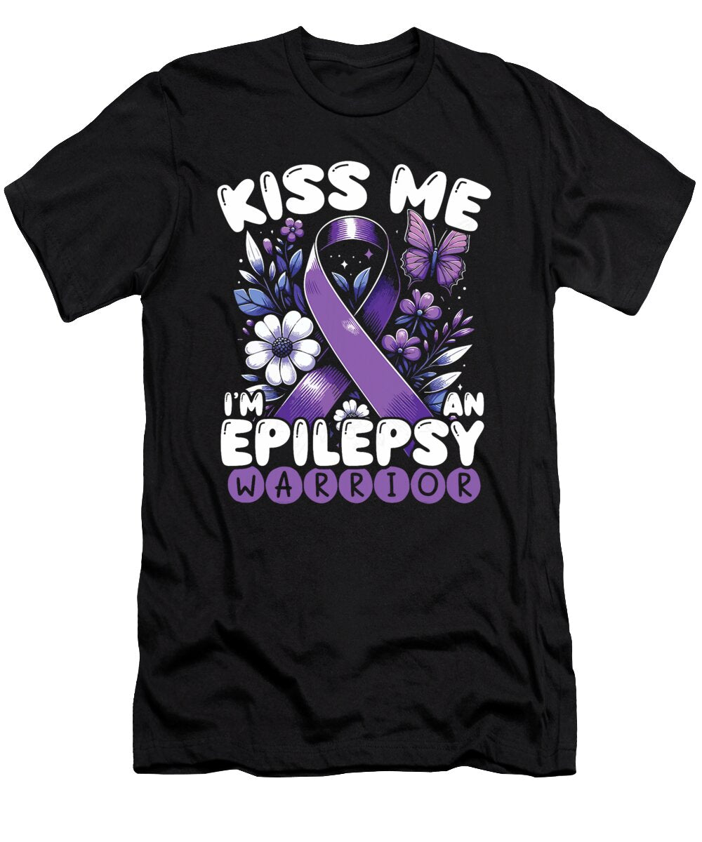 Funny Kiss Me Epilepsy Warrior Awareness Seizure Natalie Lidford T-Shirt