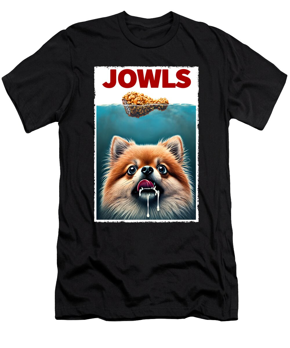 Funny Pomeranian and Fried Chicken Parody Jowls Dog Lover Job T-Shirt