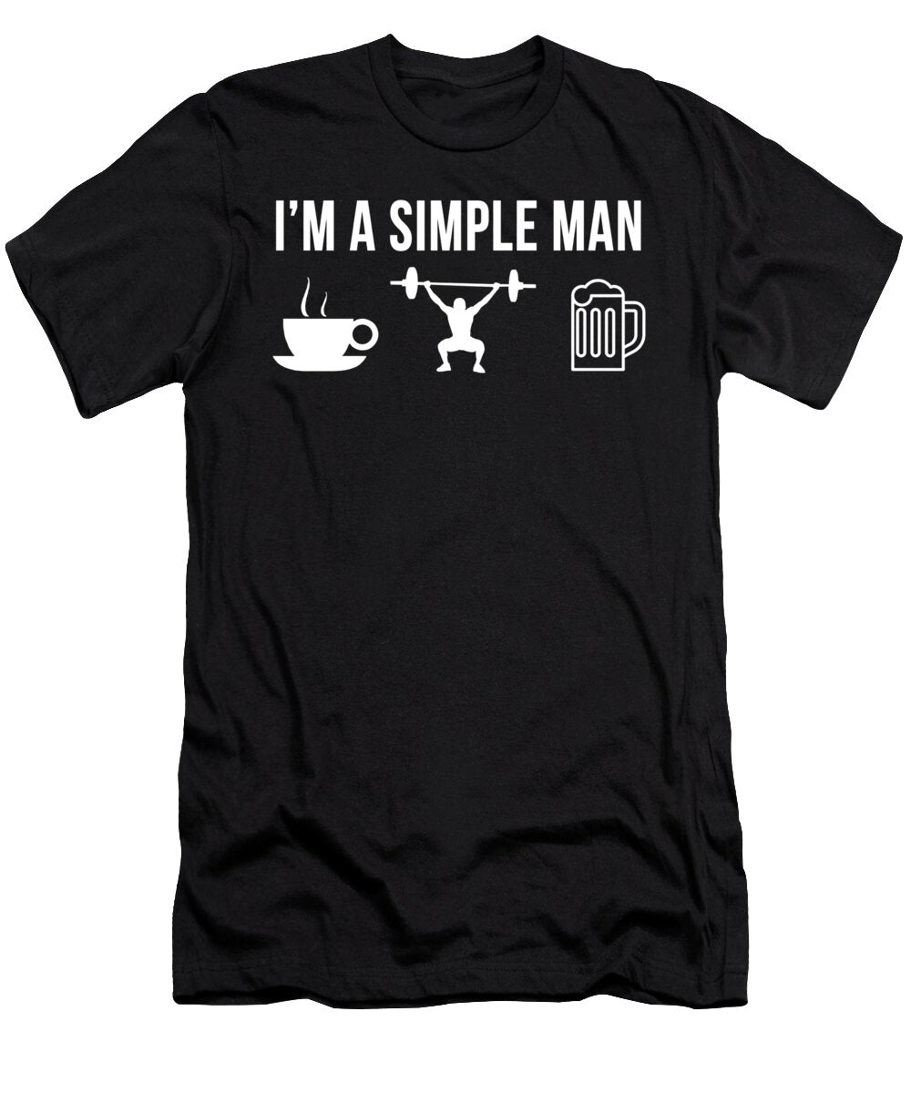 Funny Powerlifting Fitness Powerlifter Simple Man Lukas Davis T-Shirt