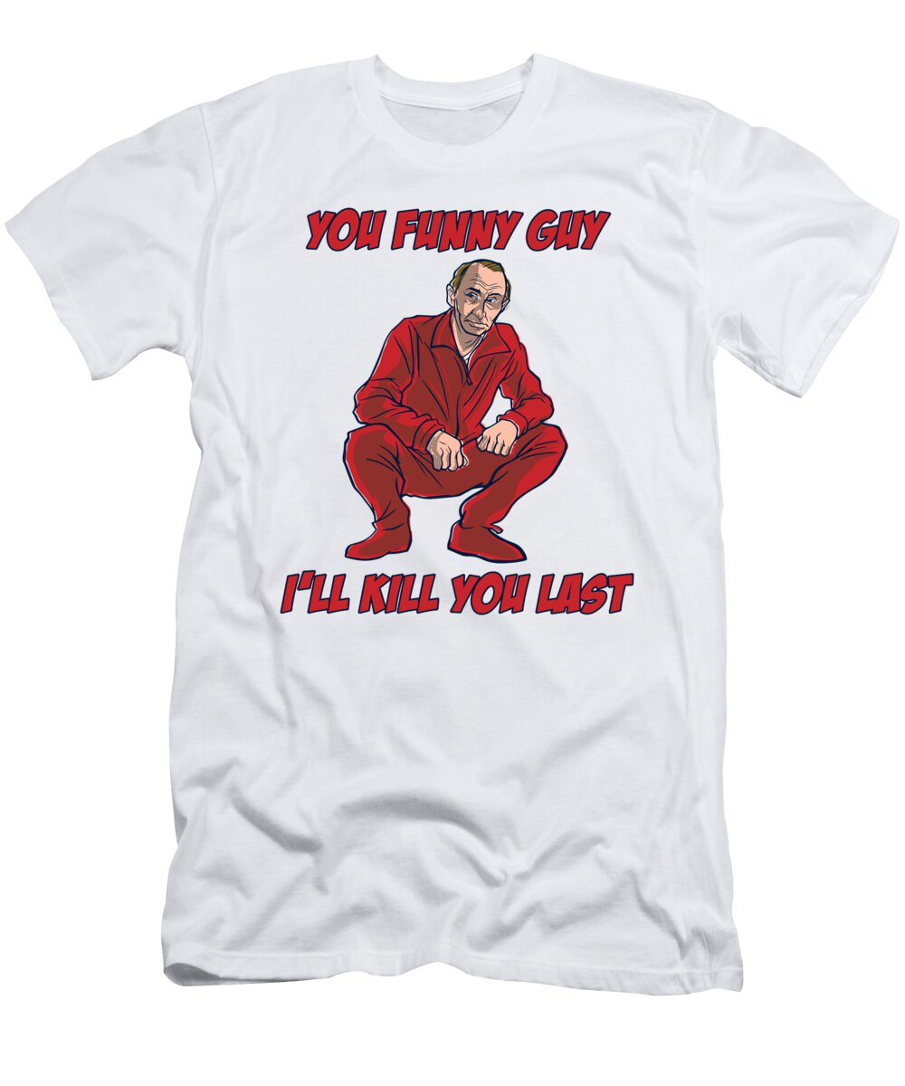 Funny Putin in Russian Squat Putin Outfit Benjamin Burkert T-Shirt