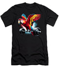 Funny Scarlet Macaw Parrot Deadlift Weightlifting Fitness Gym Lover Job T-Shirt