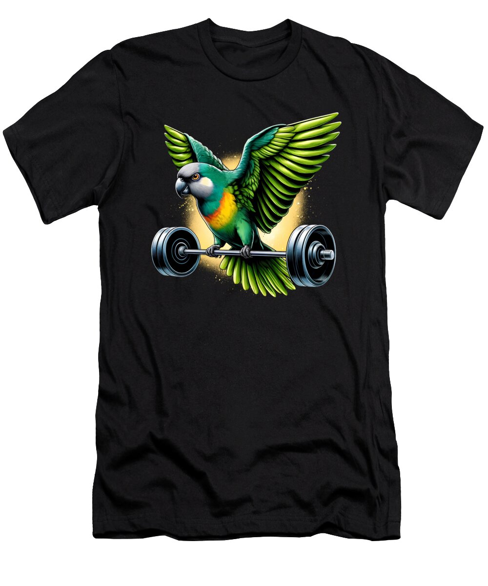 Funny Senegal Parrot Deadlift Weightlifting Fitness Gym Lover Job T-Shirt