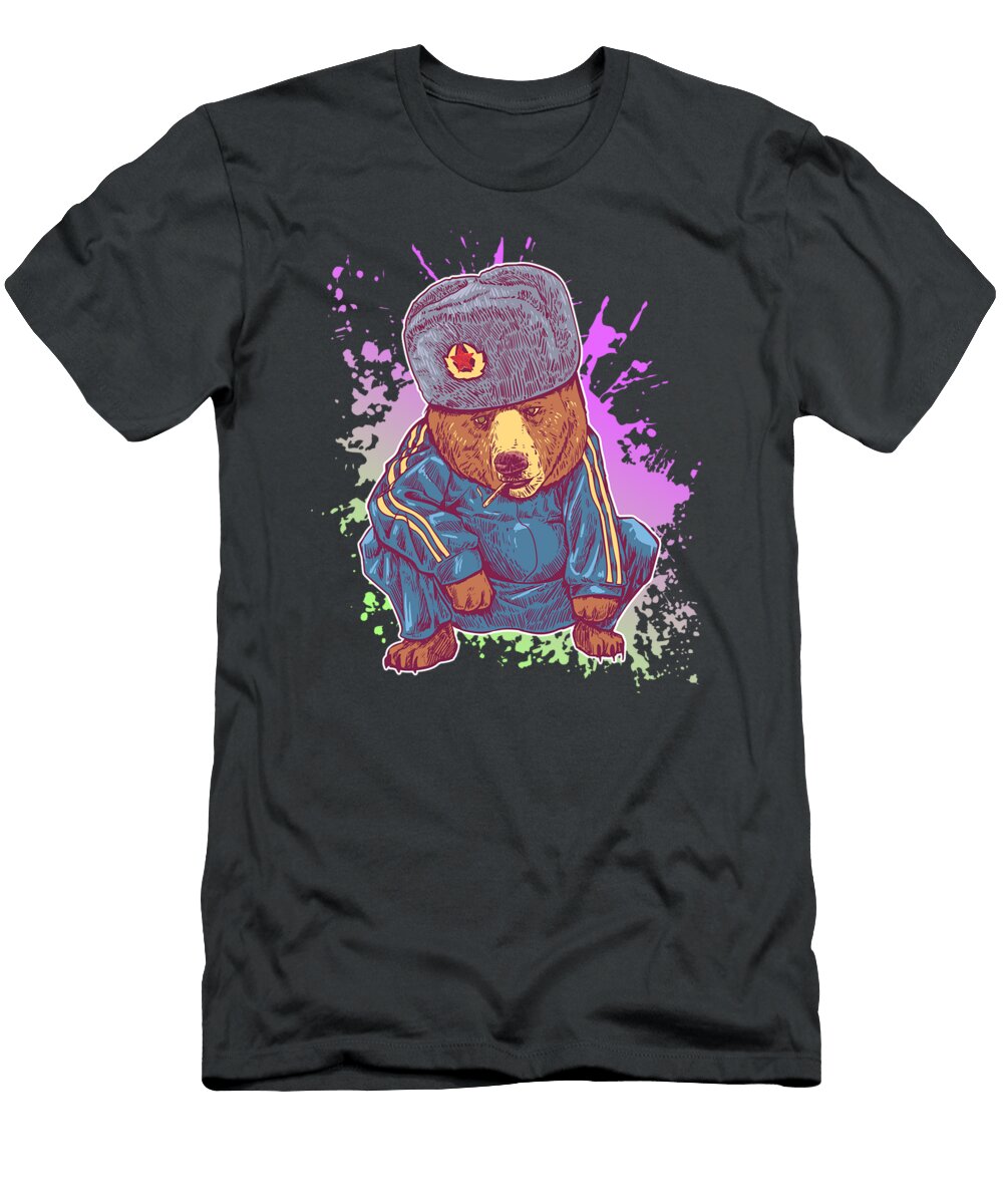 Funny Siberian Bear Doing the Russian Squat Meme Gift Abinav Mylah T-Shirt