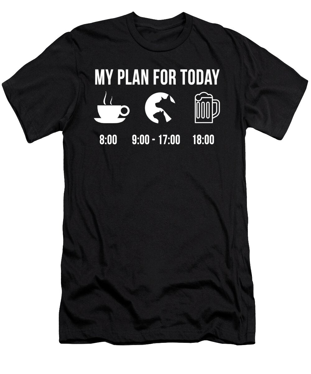 Funny Vet Job Vetenarian School Degree My Plan for Today Lukas Davis T-Shirt