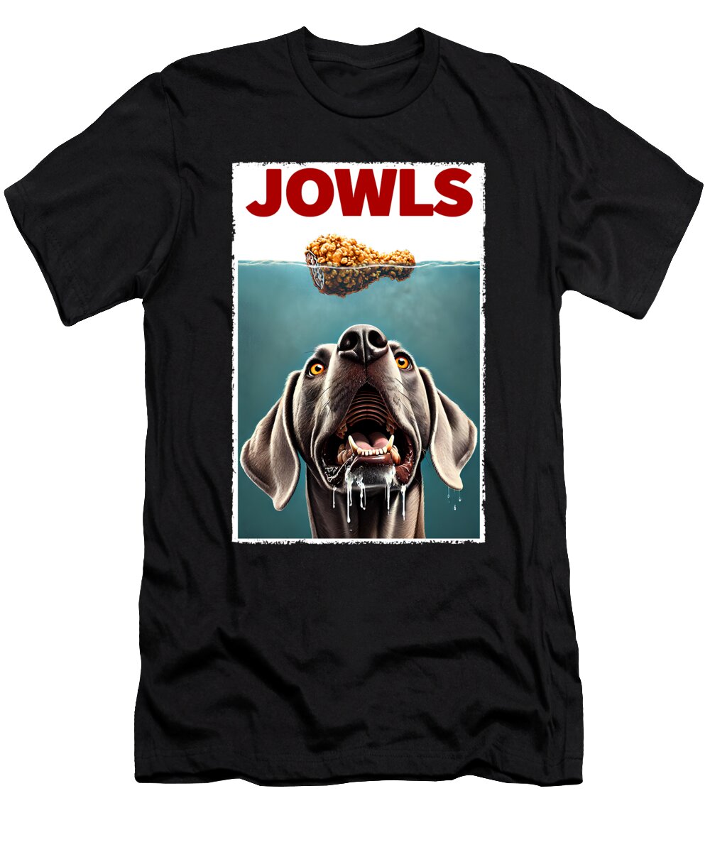 Funny Weimaraner and Fried Chicken Parody Jowls Dog Lover Job T-Shirt