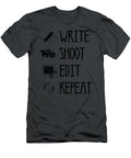 Funny Write Shoot Edit Repeat Gift Cute Filmmaker Men Women for Christmas Present Daryln Zoya T-Shirt