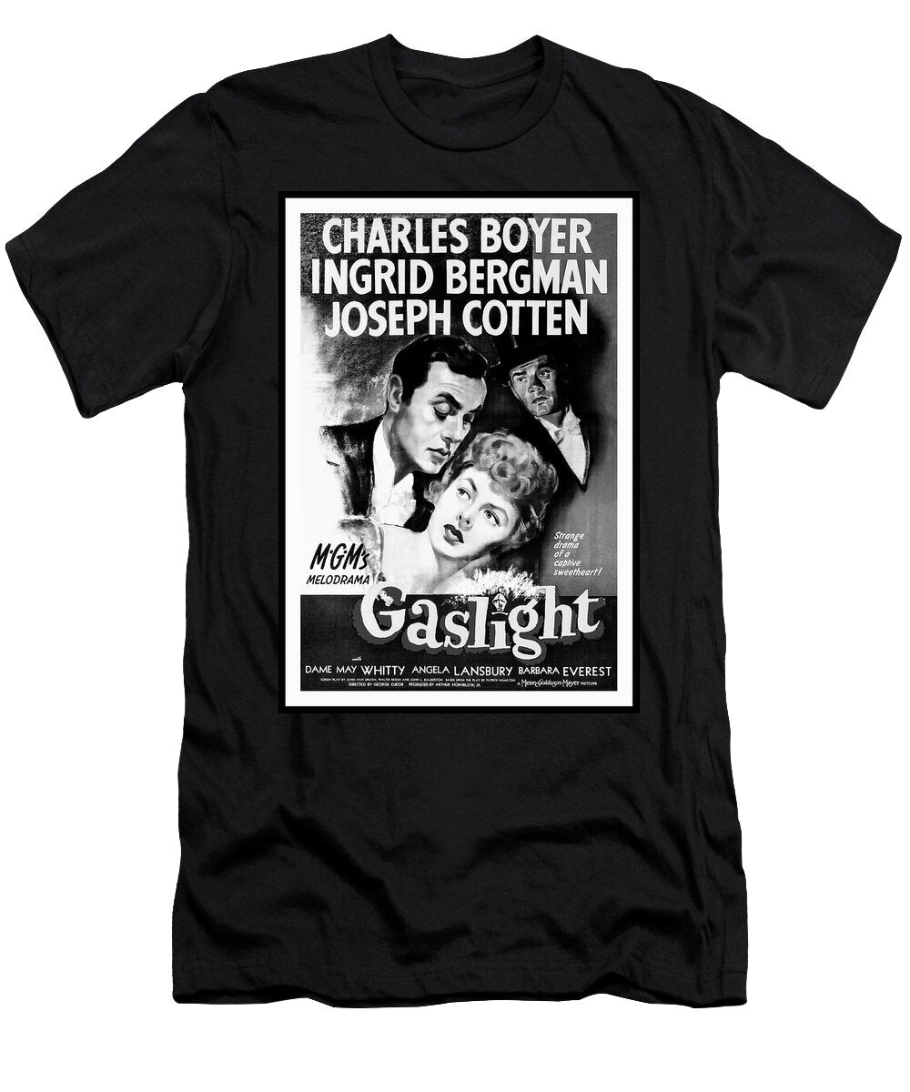 Gaslight Classic Retro Vintage Movie Advertising Poster 1944 Black and White Carol Japp T-Shirt