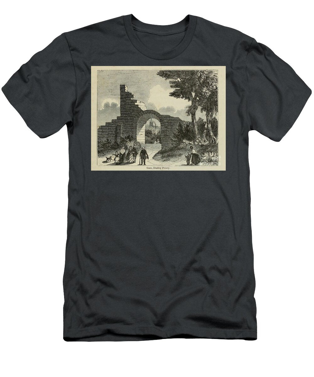 Gate At Dudley Priory E1 Historic Illustrations T-Shirt