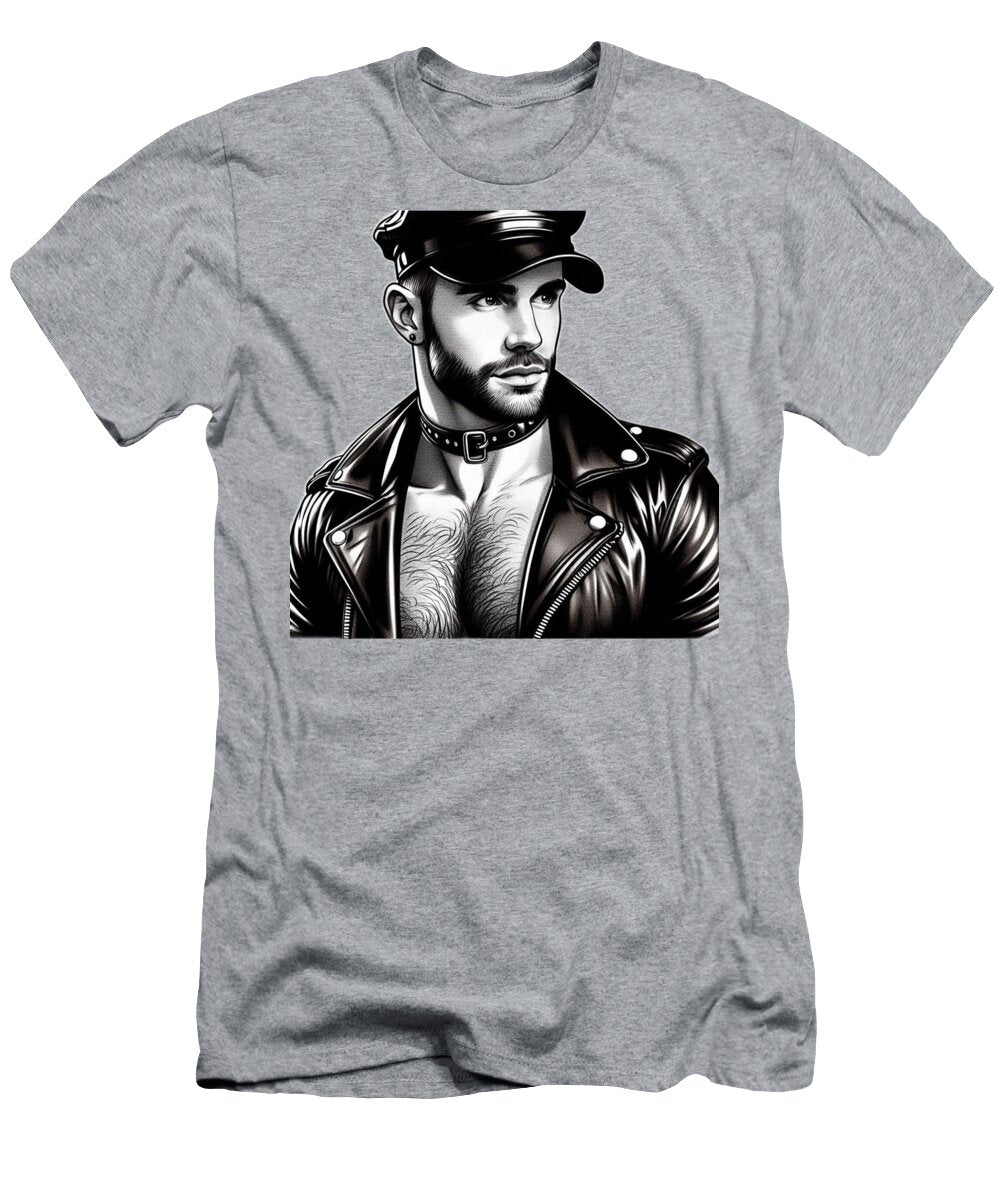 Gay Leather Biker Sydney Pride Tom of Finland Tribute Leather Pride Graphic Design Iconic Lgbtq the Art of Gay Style T-Shirt