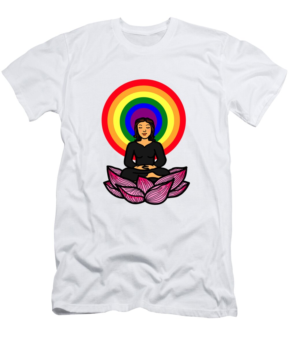 Gay Lesbian Meditation Mental Health Wellness Nalidsa Sukprasert T-Shirt