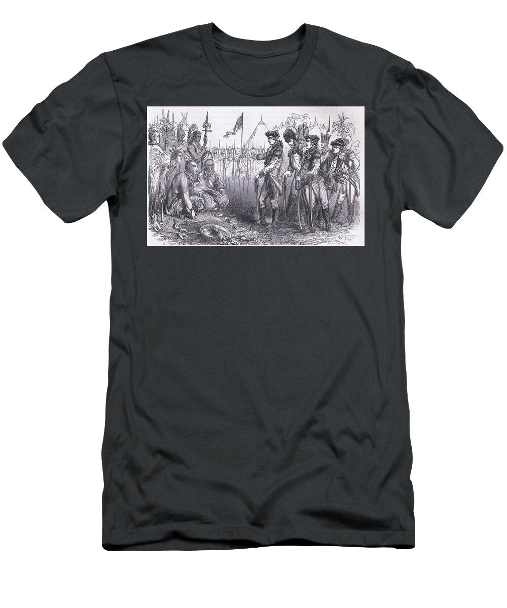 General Burgoyne Addressing the Indians Illustration From Cassells History of the United States C1900 American or English School T-Shirt