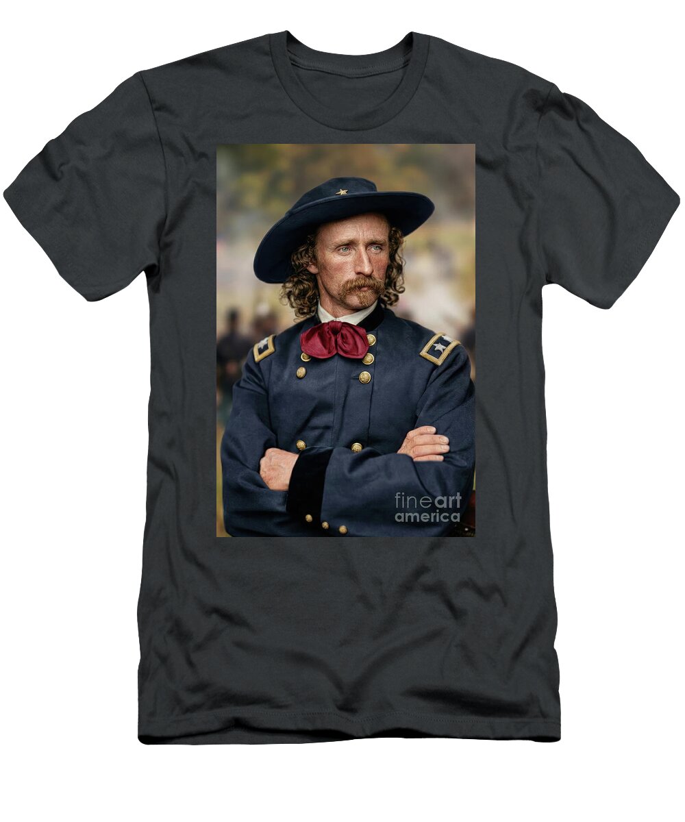General Custer the Boy General Civil War Portrait Gianpiero Lauretta T-Shirt
