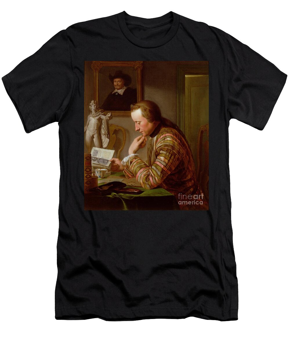 Gentleman Reading At a Table By Candlelight Jan Maurits Quinckhardt T-Shirt