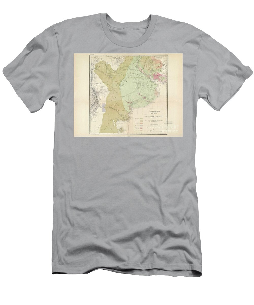 Geological Map of Argentine A2 Historic Illustrations T-Shirt