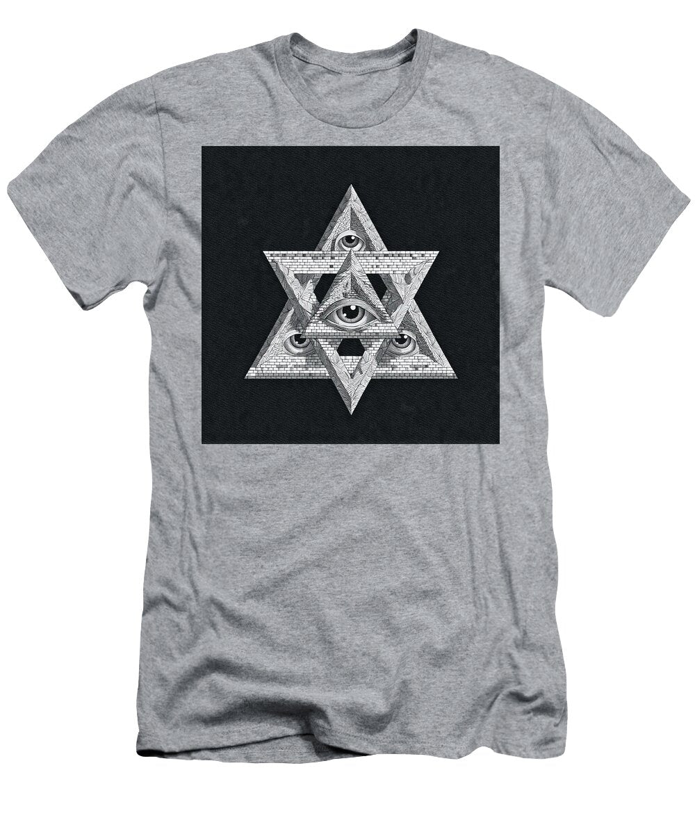 Geometric Surreal Eye Pyramid Pierre Blanchard T-Shirt