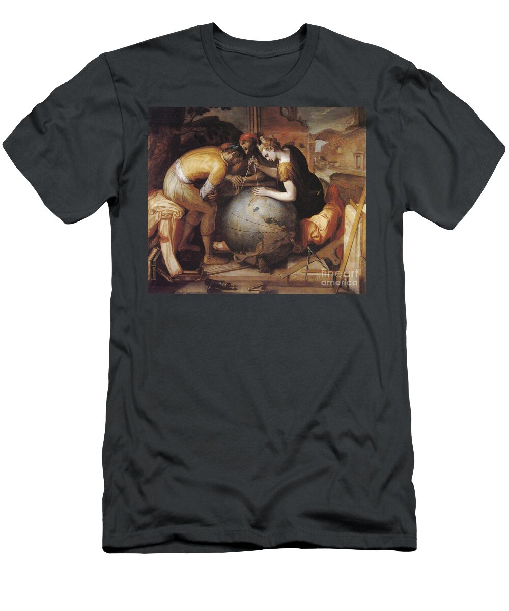 Geometry Scholars Studying a Globe Frans Floris T-Shirt