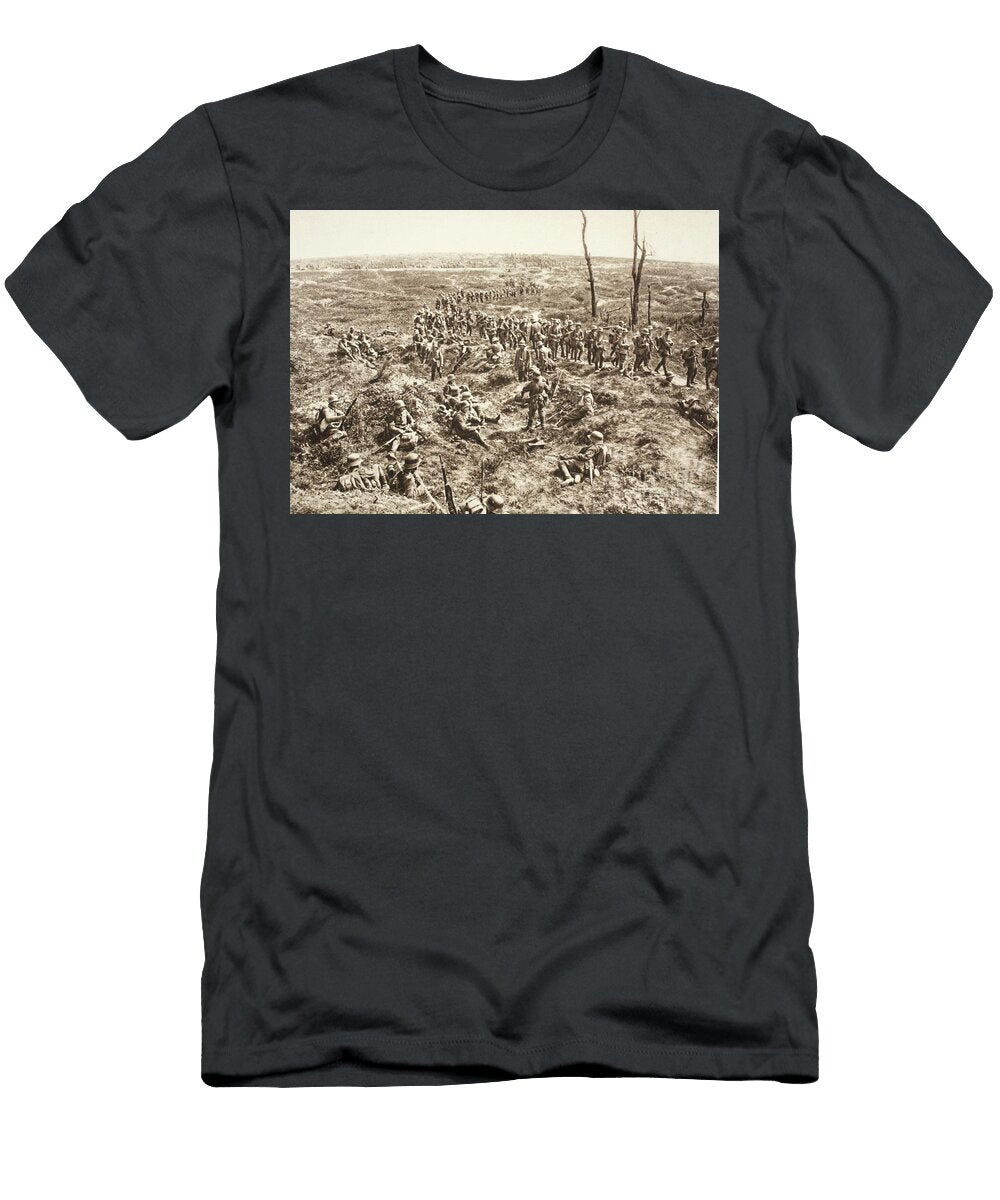 German Infantry Cross Over Chemin Des Dames to Follow the Retreating Enemy 27th May 1918 German Photographer T-Shirt