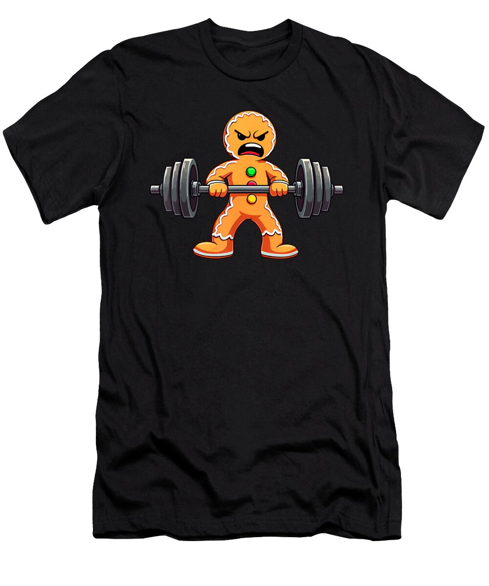 Gingerbread Man Weightlifting Antonio Laceymay T-Shirt